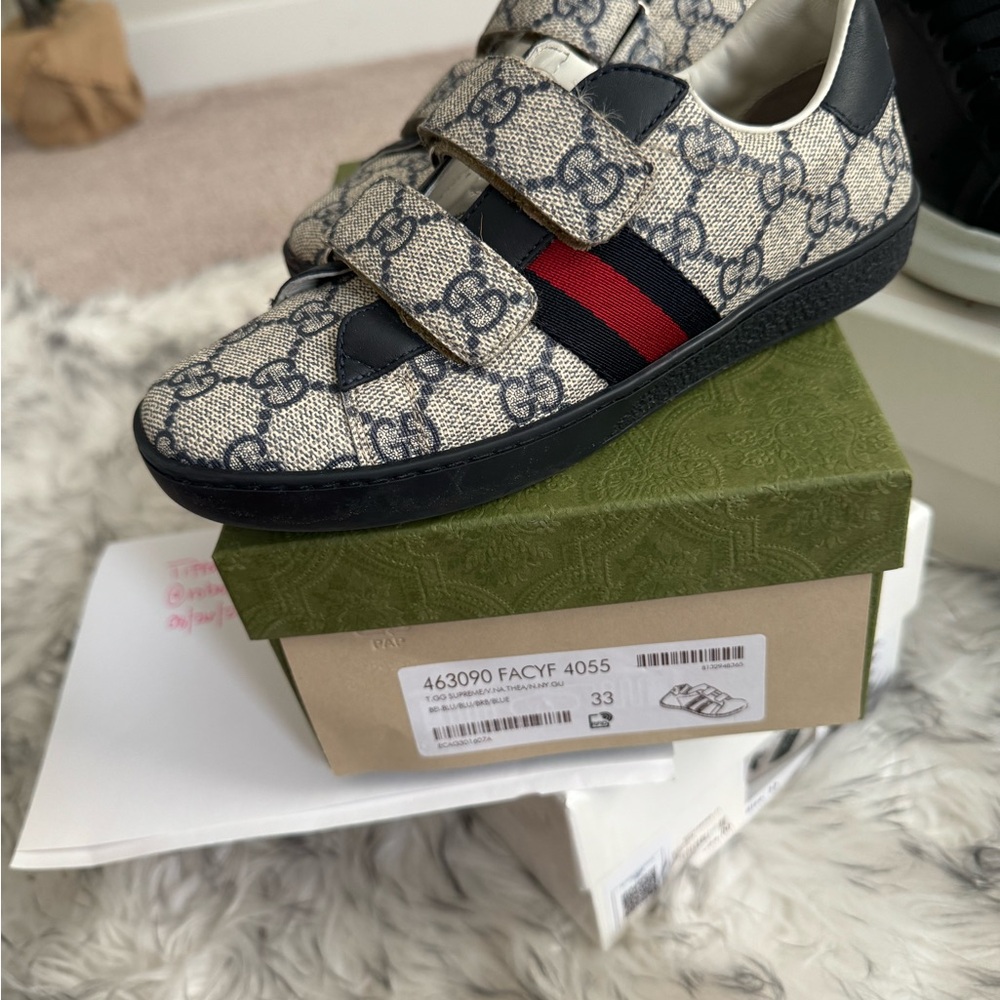 Gucci Kids' Designer Sneakers - Blue and Beige - Picture 4 of 4